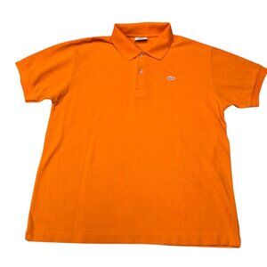 Lacoste Polo Shirt Men L / 5 Orange Tennis Silver Croc Prep Summer Pique Cotton‎